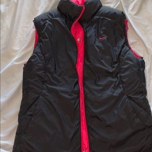 Black and hot pink reversible vest